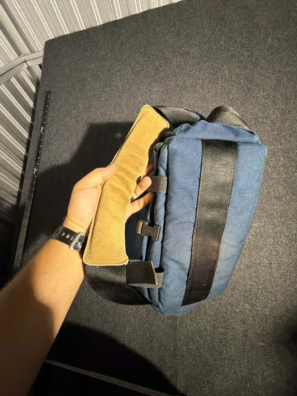 Vintage Tamrac Model 606 Lens-Bridge System Navy Blue Shoulder Camera Bag